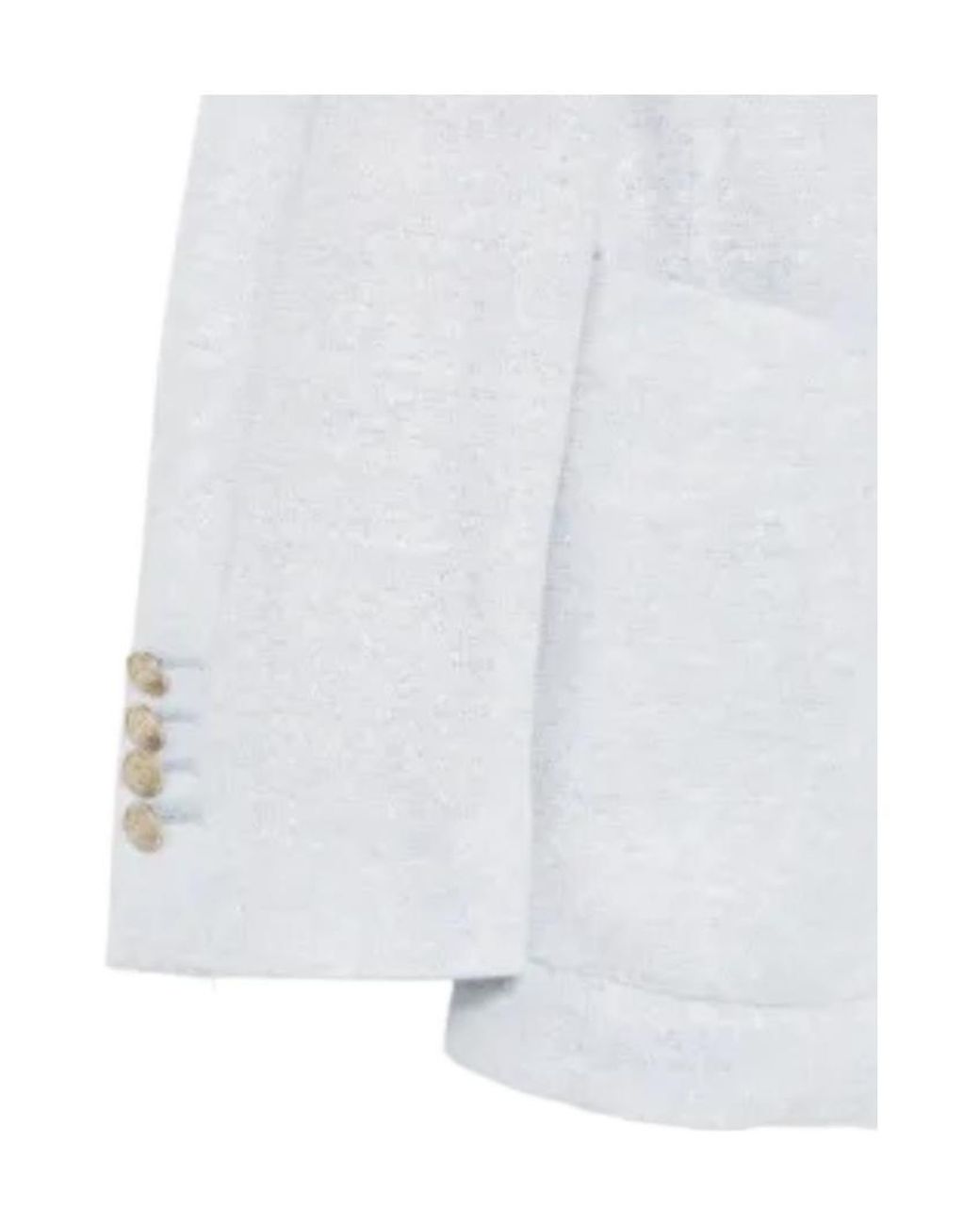 Eleventy White Double-Breasted Suit Jacket