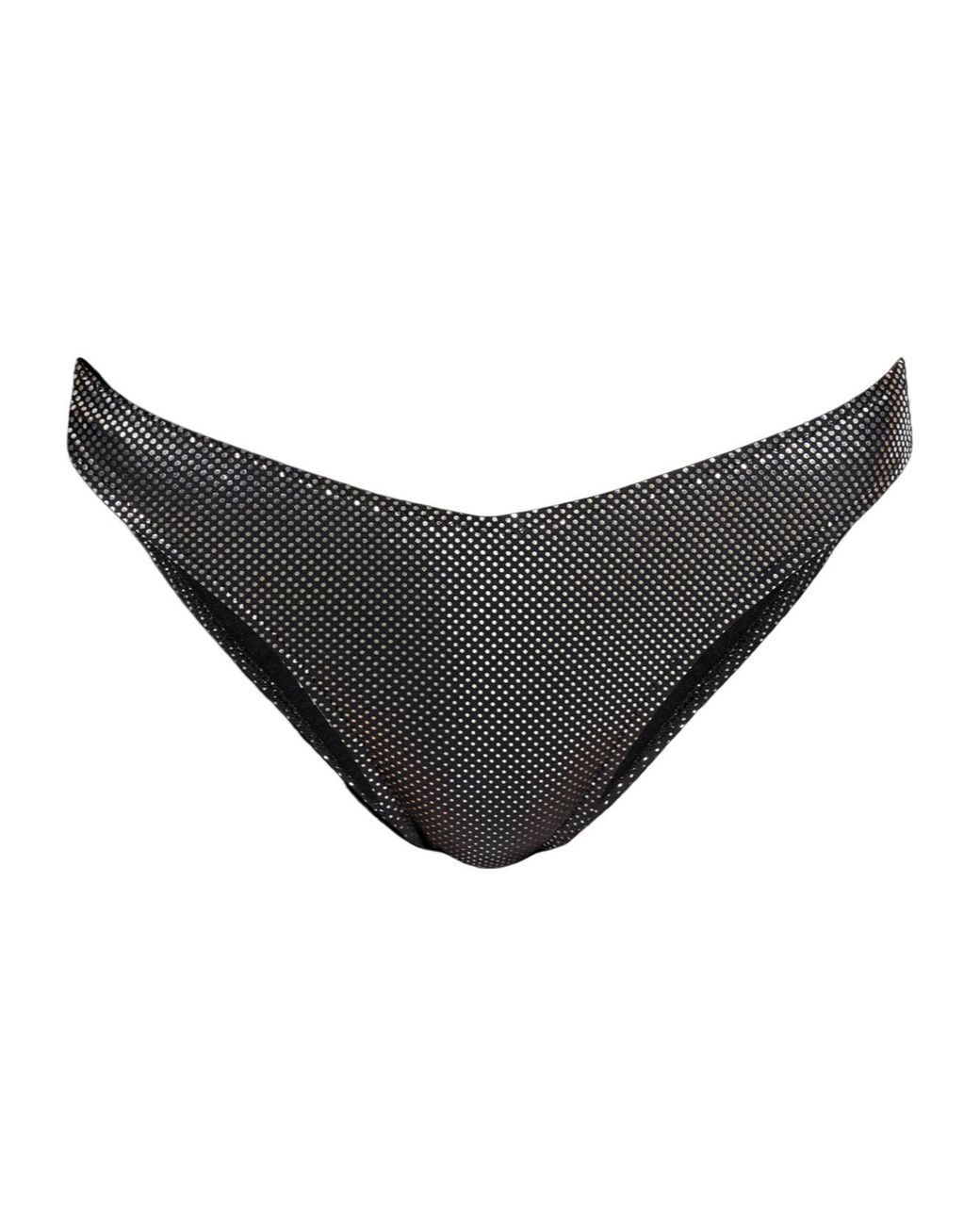 Moschino Black Metallic Detailed Swimsuit Bottom