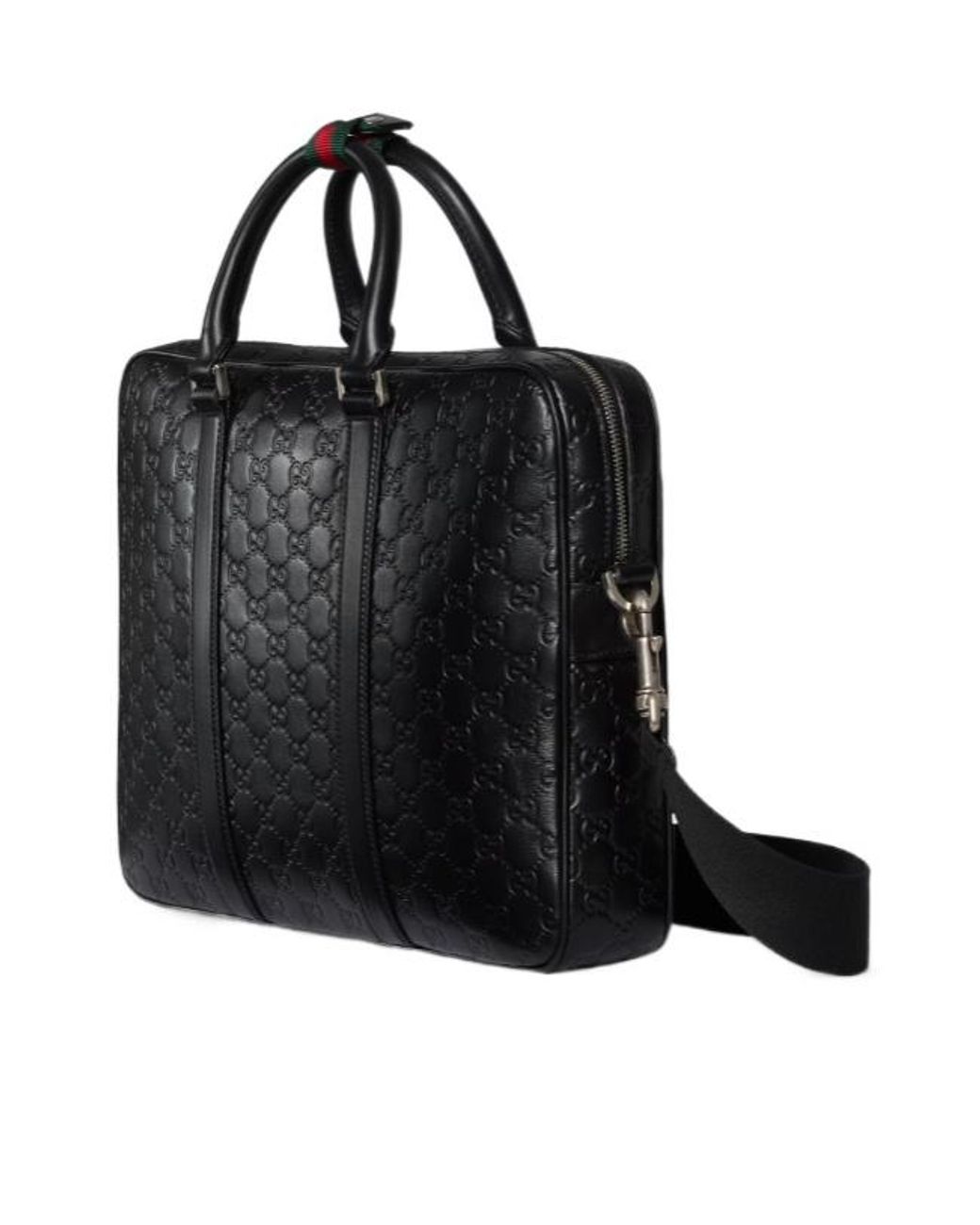 Gucci Black Gg Emblem Large Briefcase for men