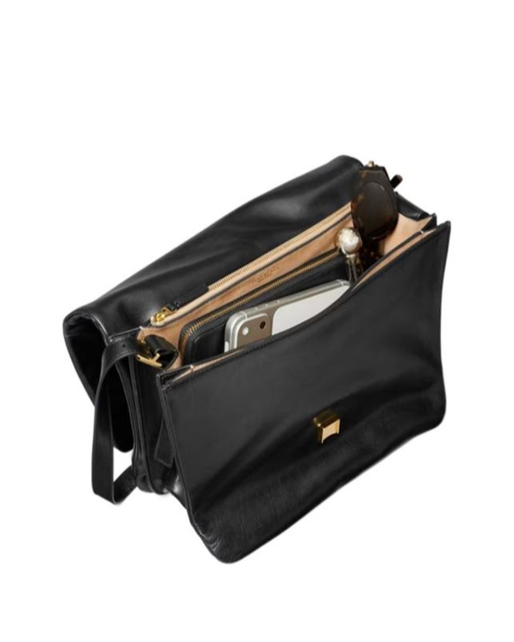 Tory Burch Black Logo Charlie Shoulder Bag