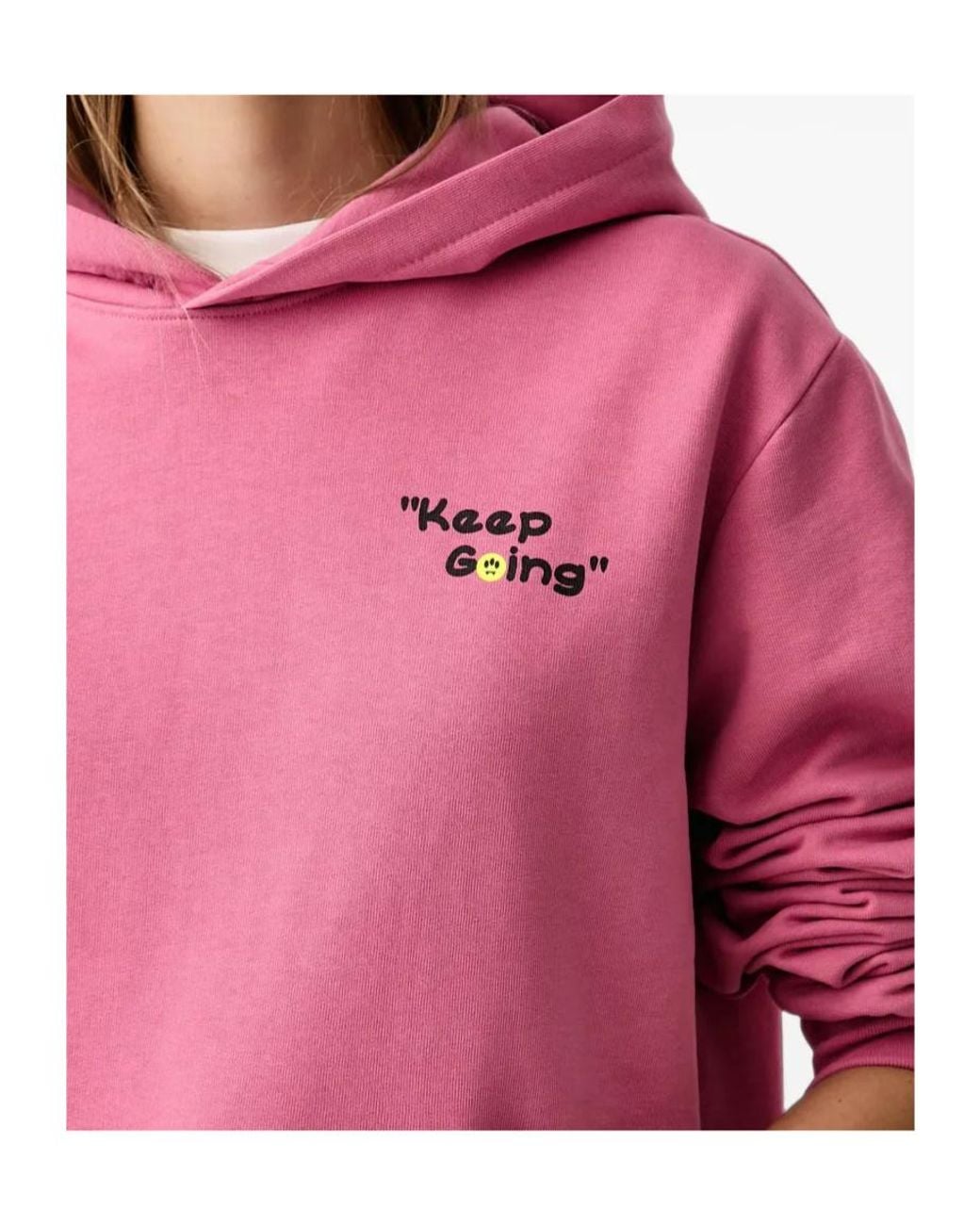 Barrow Pink Teddy-Bear Print Hoodie for men