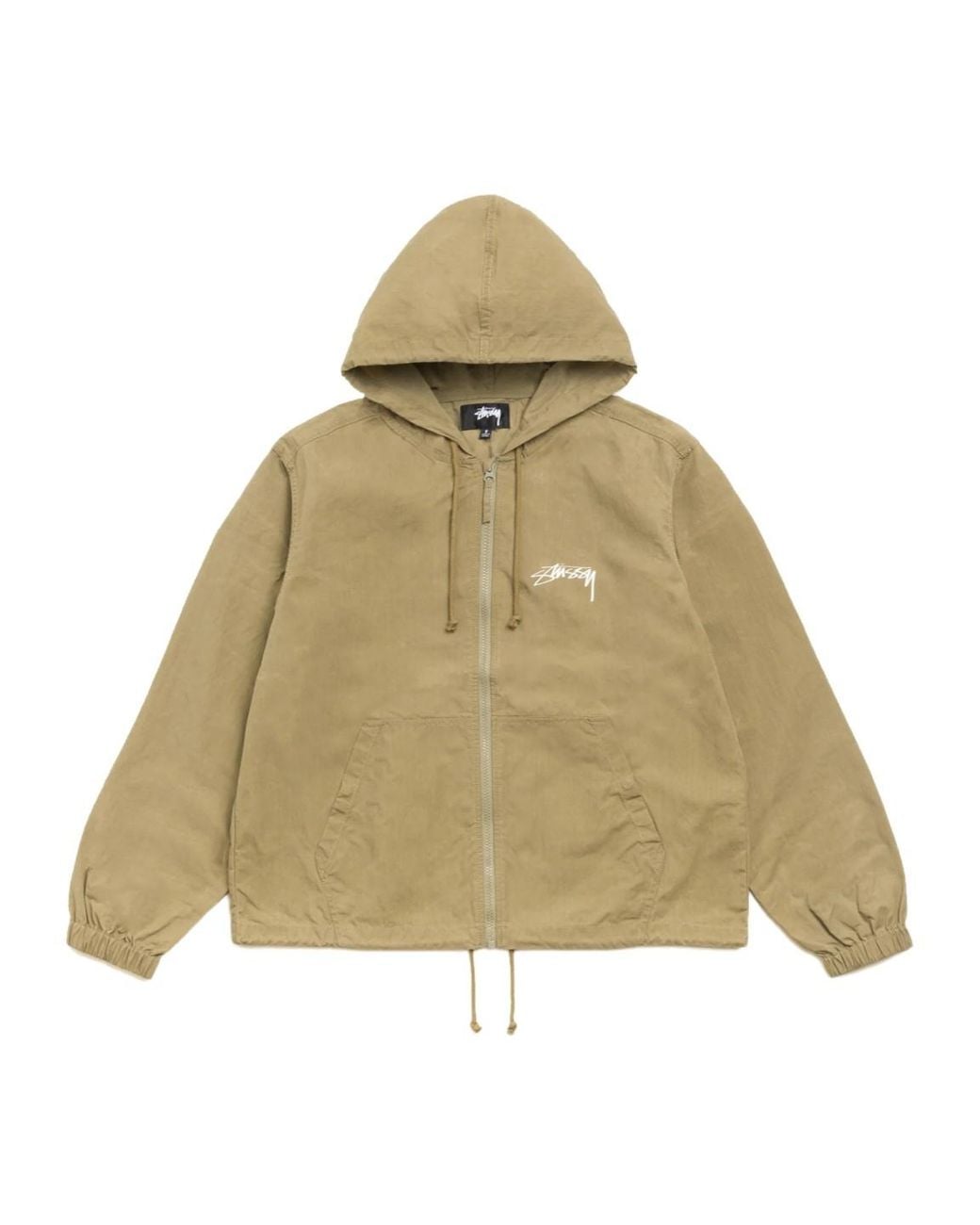 Stussy Natural Stüssy Logo Zip Hooded Jacket for men