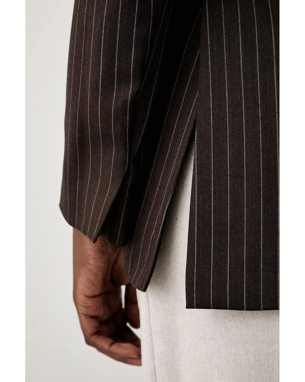 Marella Brown Pinstriped Blazer