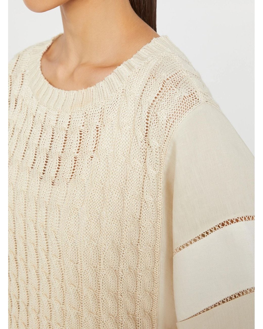 Max Mara Natural Scatola Short-Sleeved Knitted Top