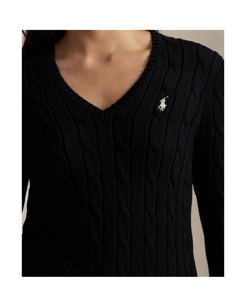 Polo Ralph Lauren Black V-Neck Long Sleeved Jumper