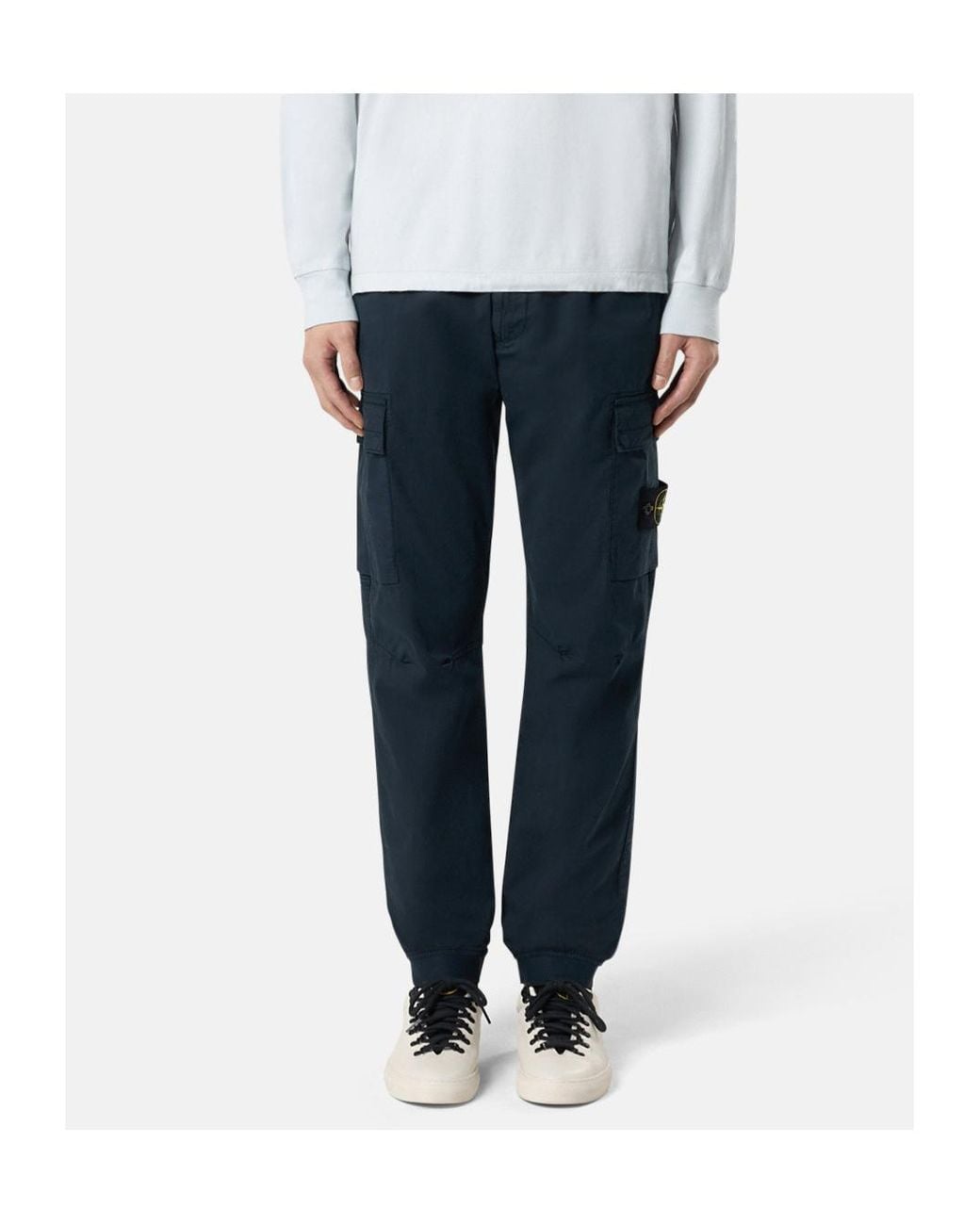 Stone Island Blue Regular Tapered Fit Cargo Trousers for men