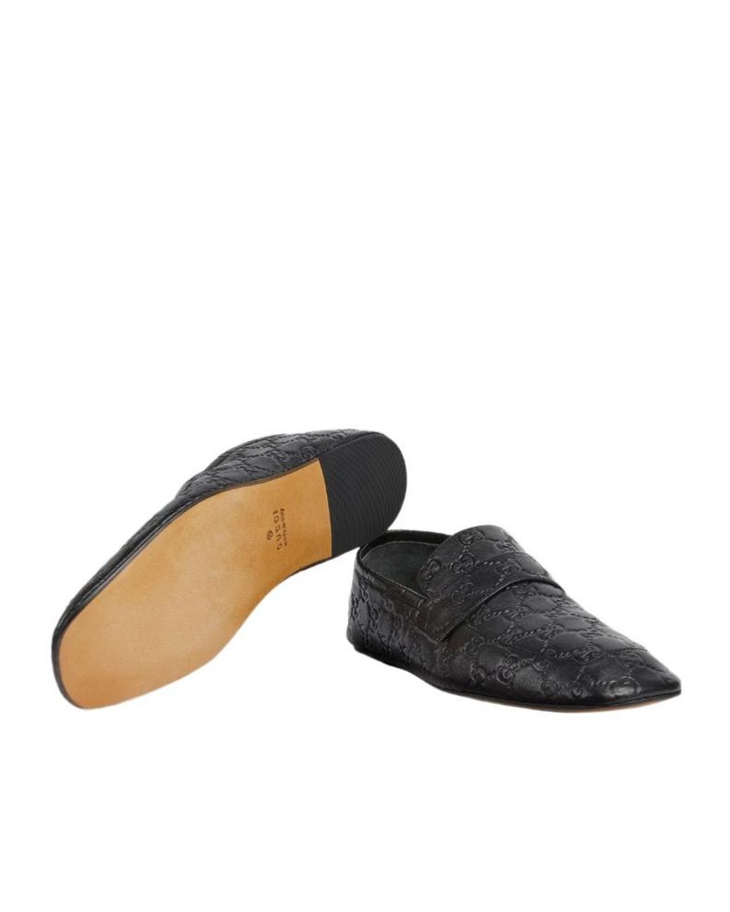 Gucci Black Ragazzo Logo Embossed Loafers for men