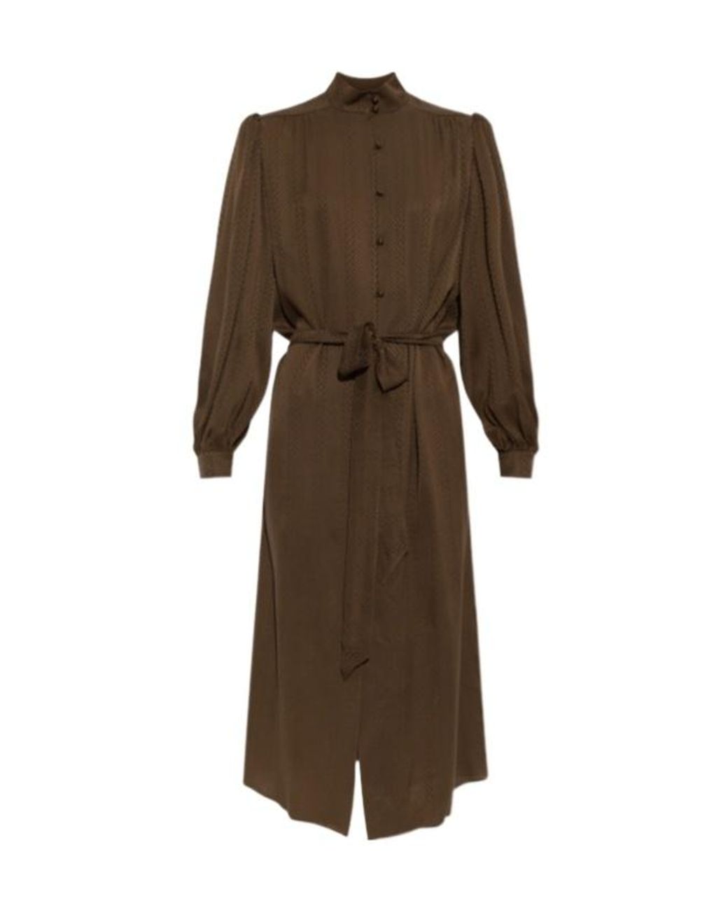 Valentino Brown Belted Midi Shirt Dress