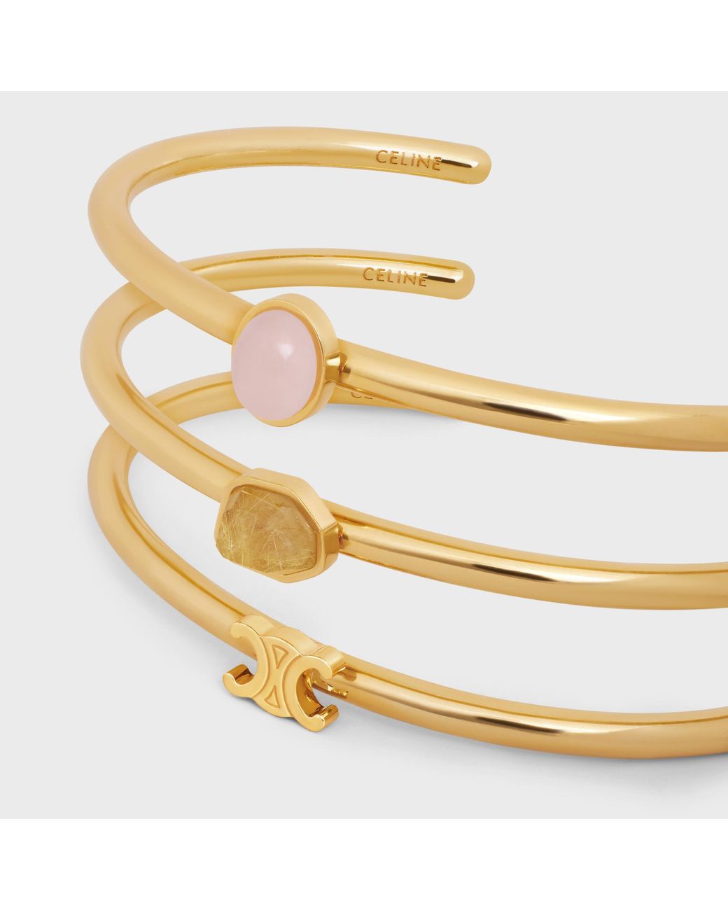 Céline Metallic Triomphe Indie Set Of 3 Cuffs