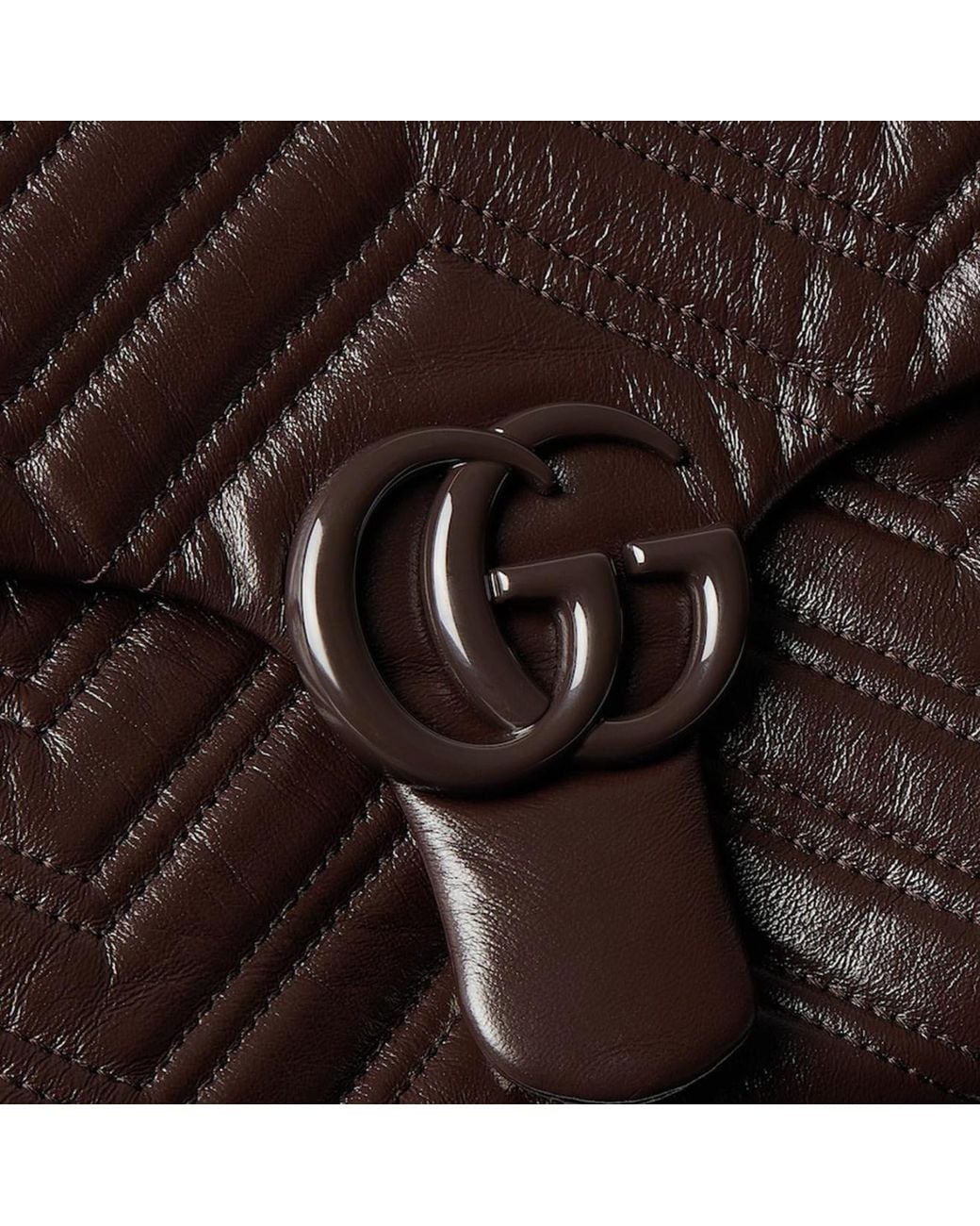 Gucci Brown Gg Marmont Medium Shoulder Bag