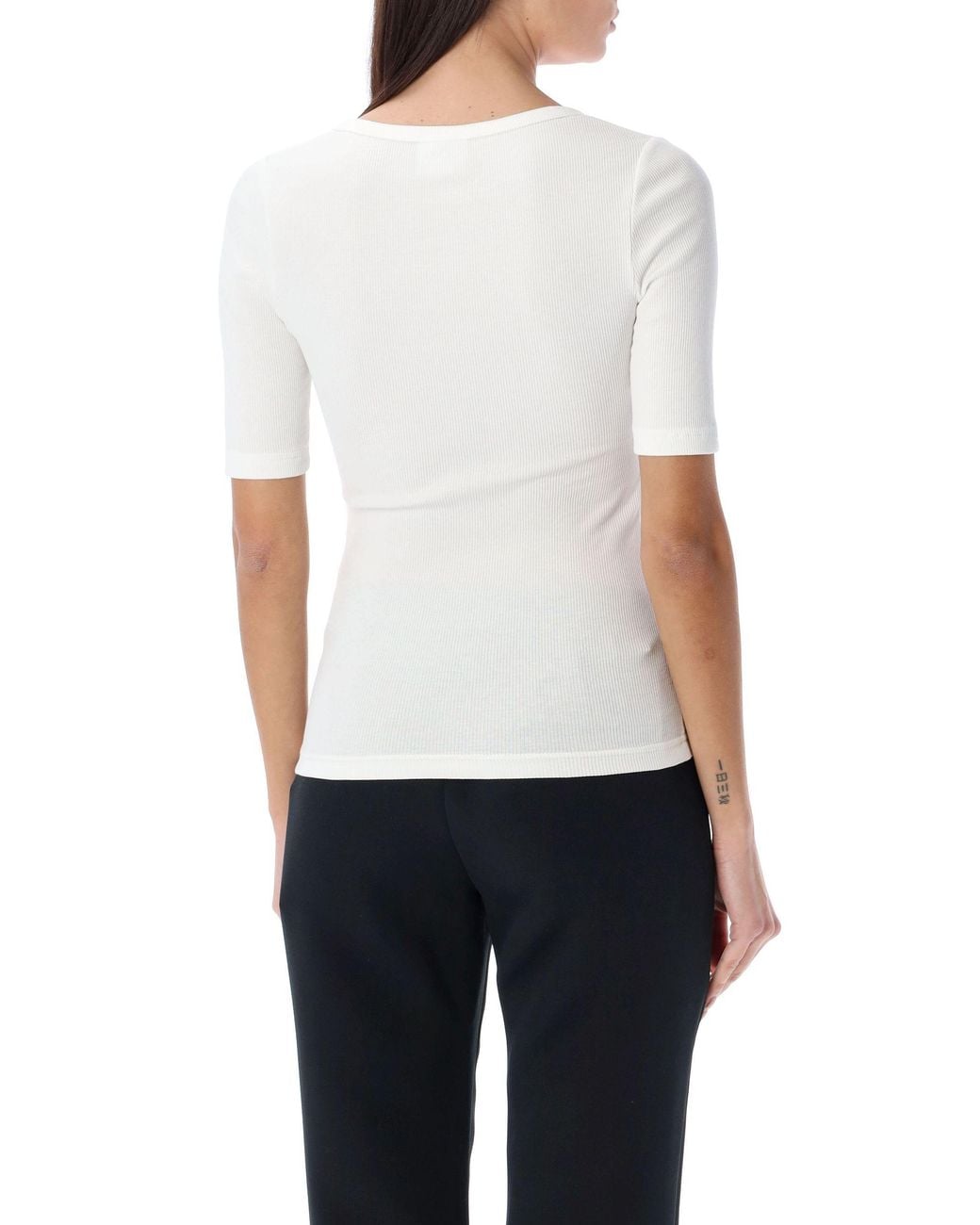 Courreges White Holistic Snaps 90's Ribbed T-Shirt