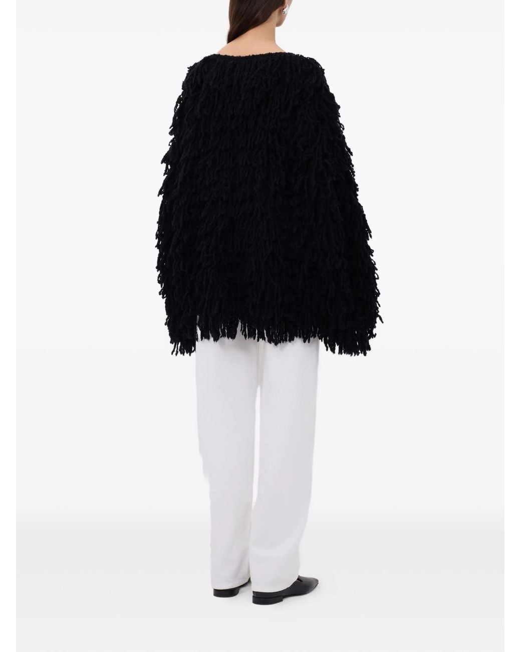 Loulou de Saison Black Gabin Fringed Jumper