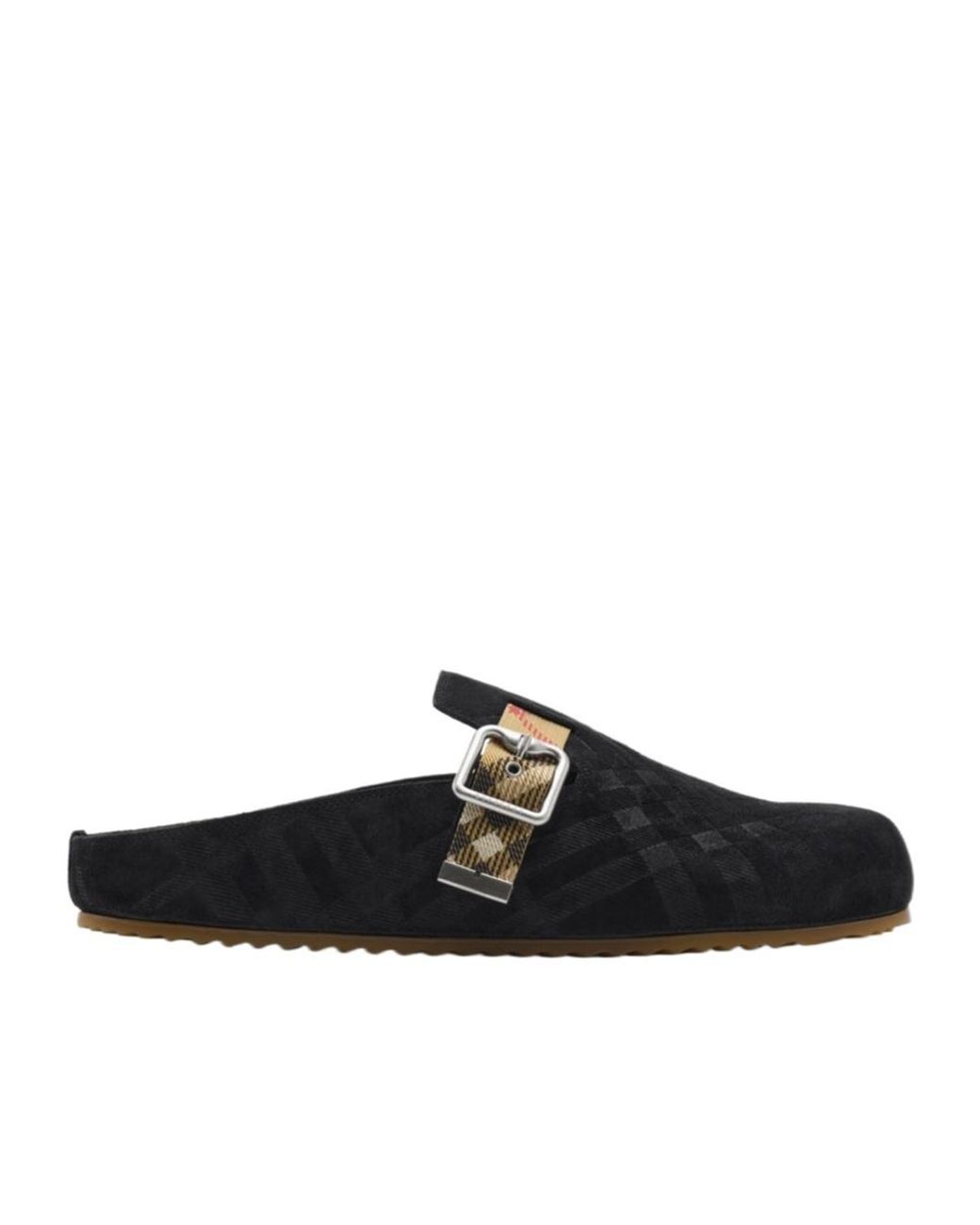 Burberry Black Checked Slip-On Clogs for men
