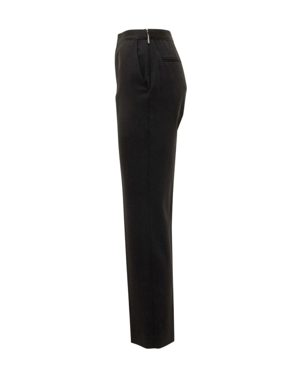 MSGM Black Logo Printed Pleated Trousers