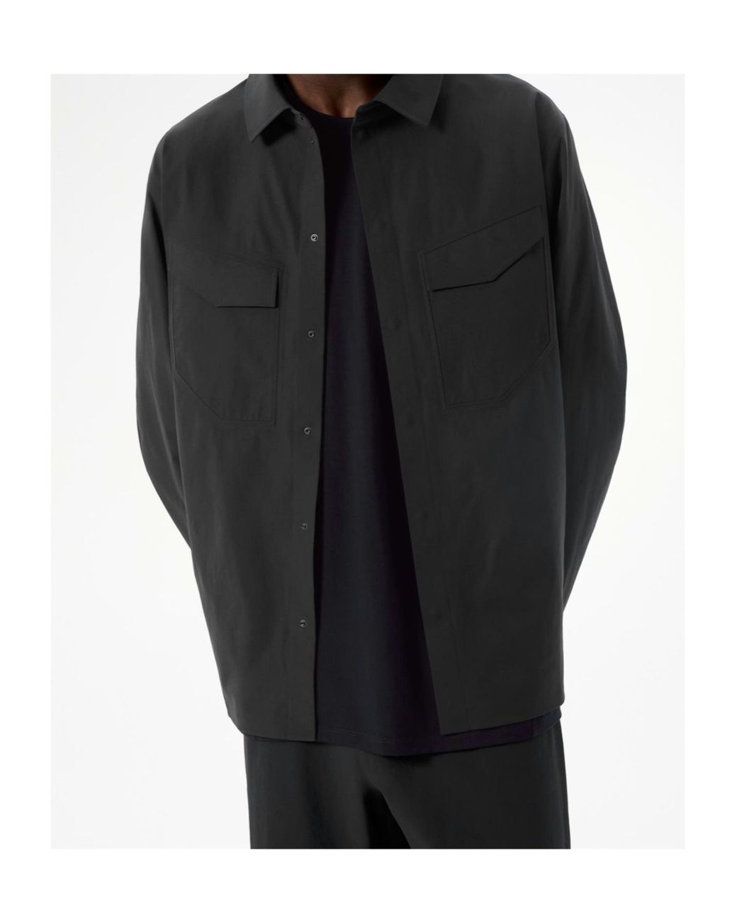 Veilance Black Arc'Teryx Utility Pocket Shirt for men