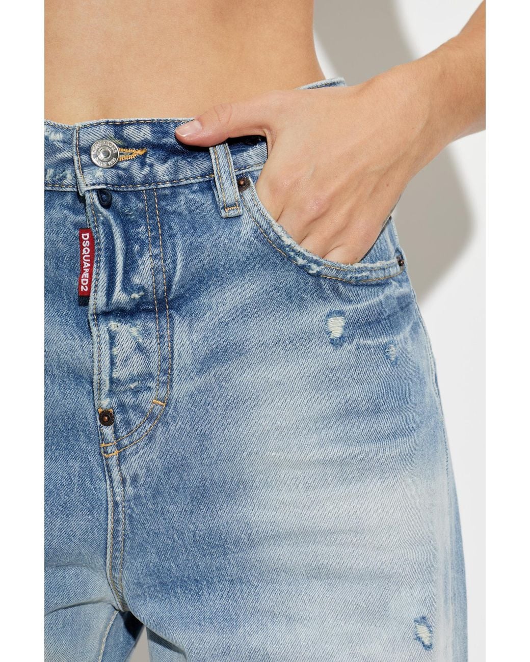 DSquared² Blue Distressed Baggy Jeans