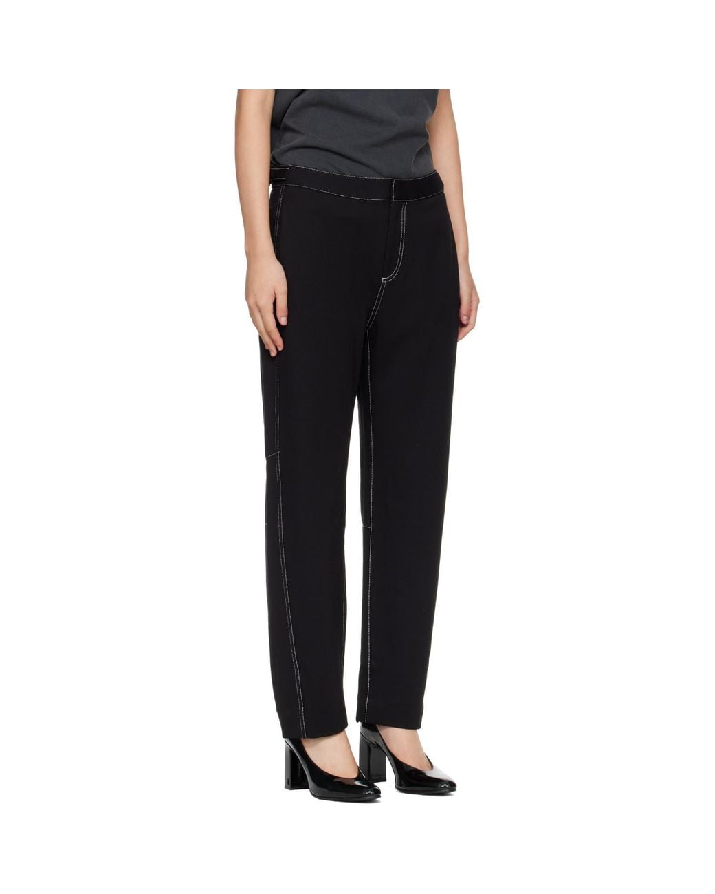 Rag & Bone Black Adjustable-Strap Trousers