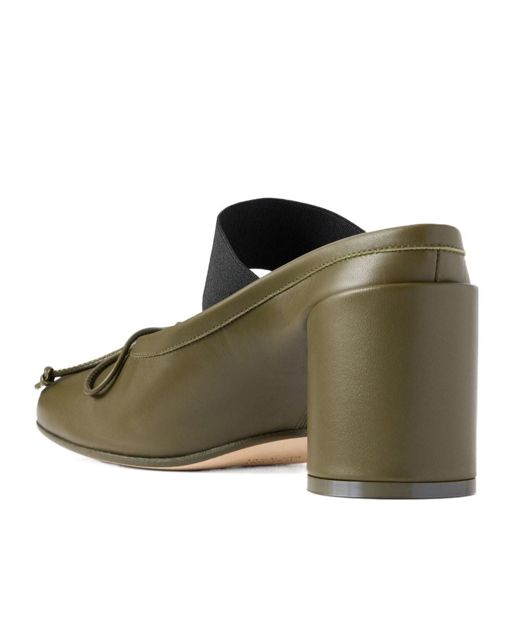 MM6 by Maison Margiela Green Elastic Strap Mules