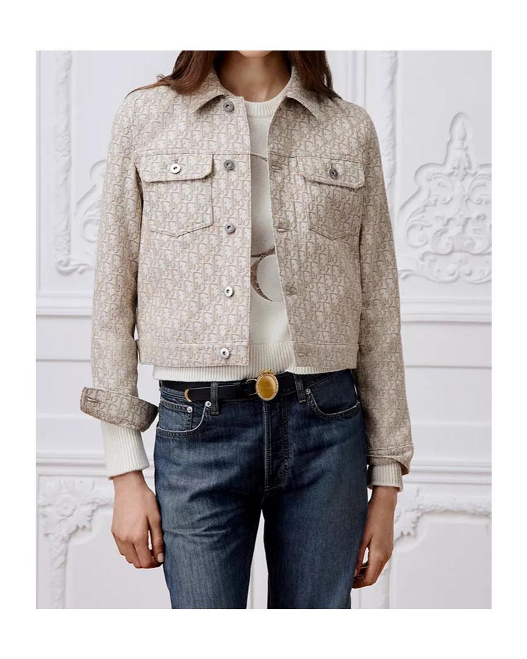 Dior Natural Oblique Cropped Jacket