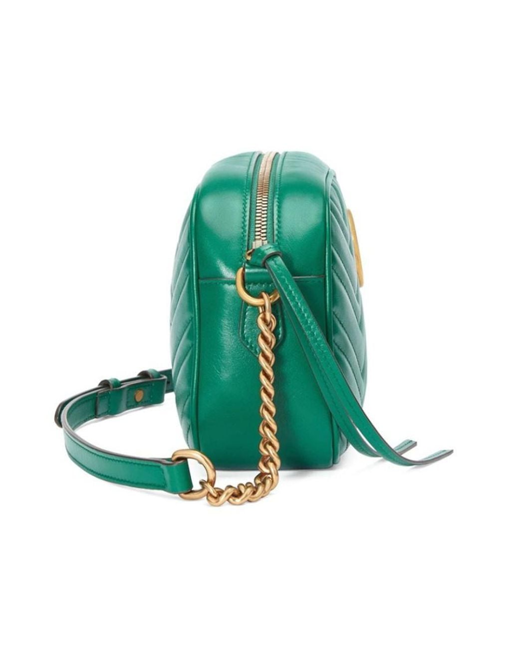 Gucci Green Gg Marmont Small Shoulder Bag