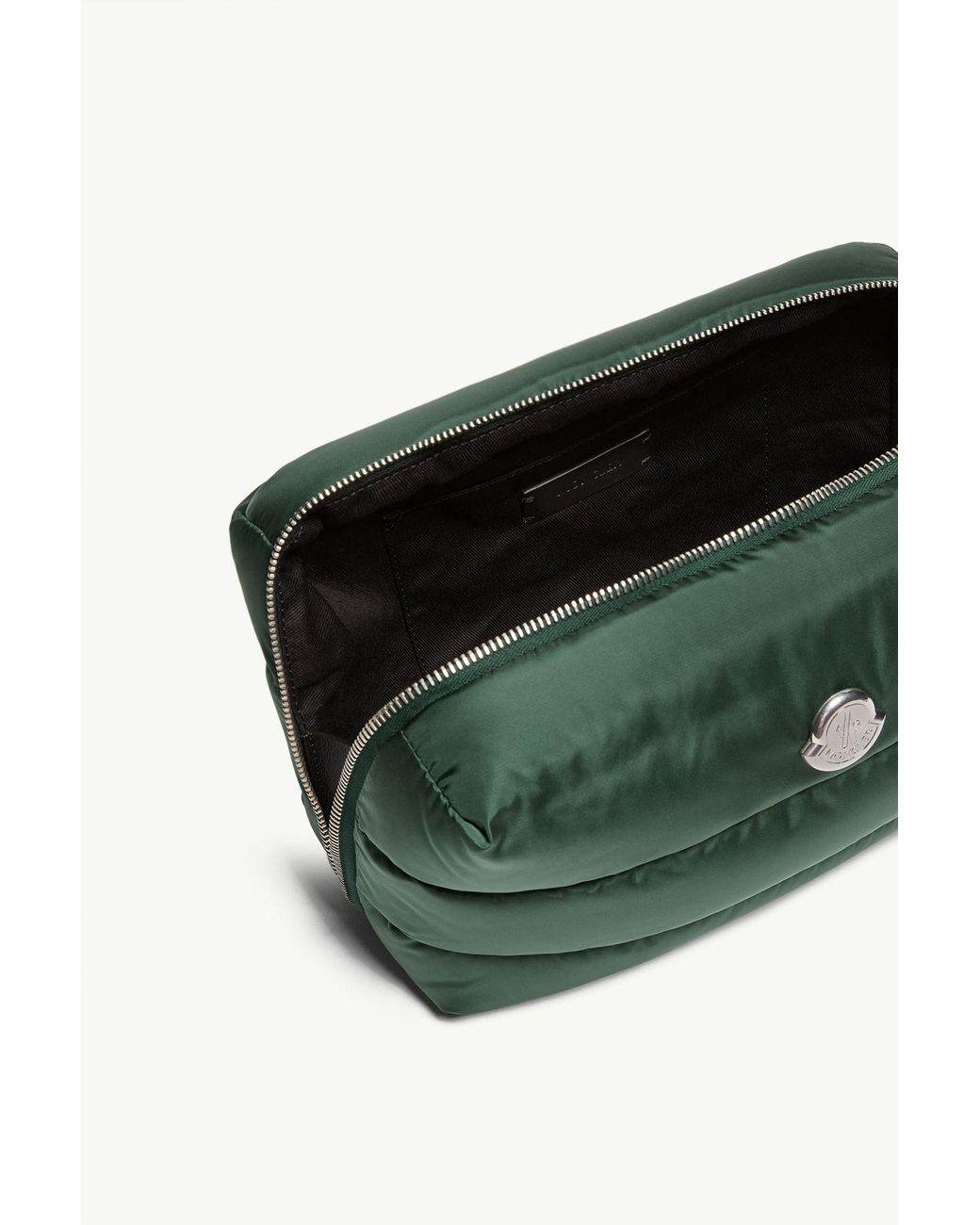 Moncler Green Quilted Logo Make Up Bag