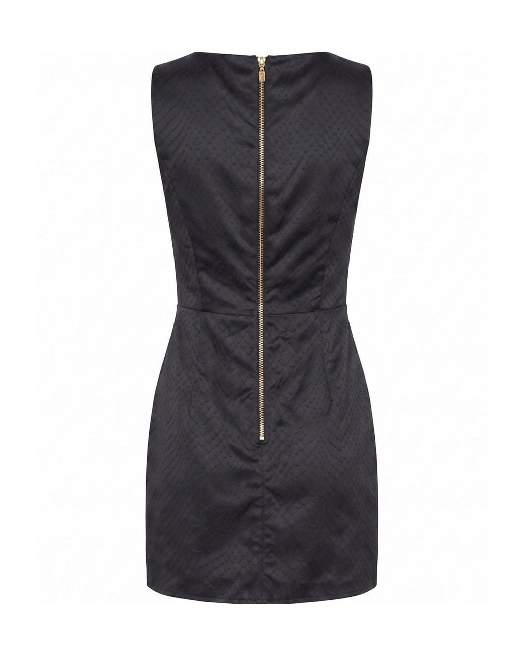 Elisabetta Franchi Black Fish Scale Pattern Taffeta Mini Dress