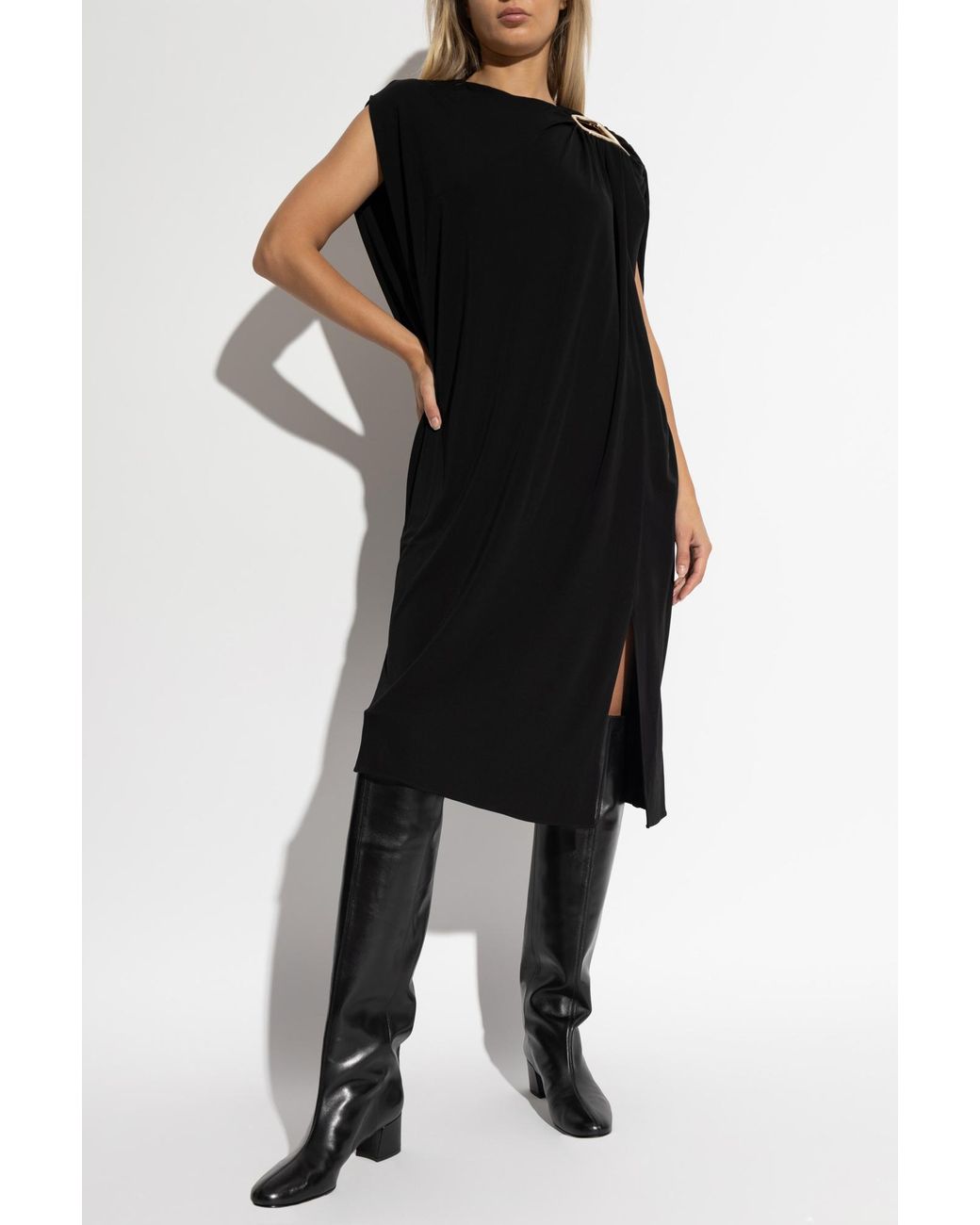 Lanvin Black Sleeveless Cutout Dress