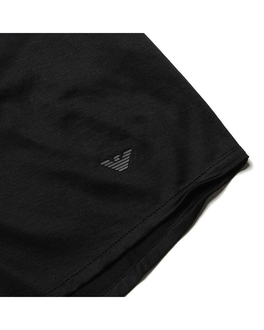 Emporio Armani Black Curved Hem Buttoned Shirt for men