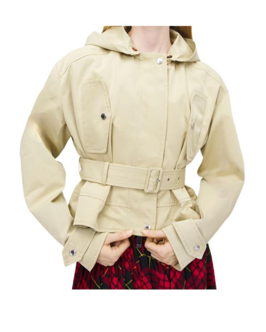 McQueen Red Belted Peplum Jacket