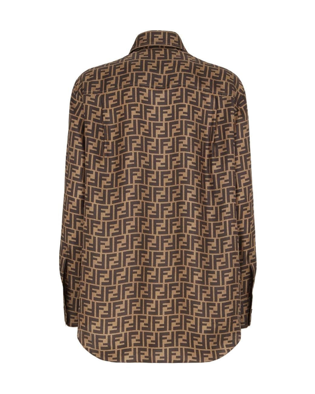 Fendi Brown Ff Silk Shirt