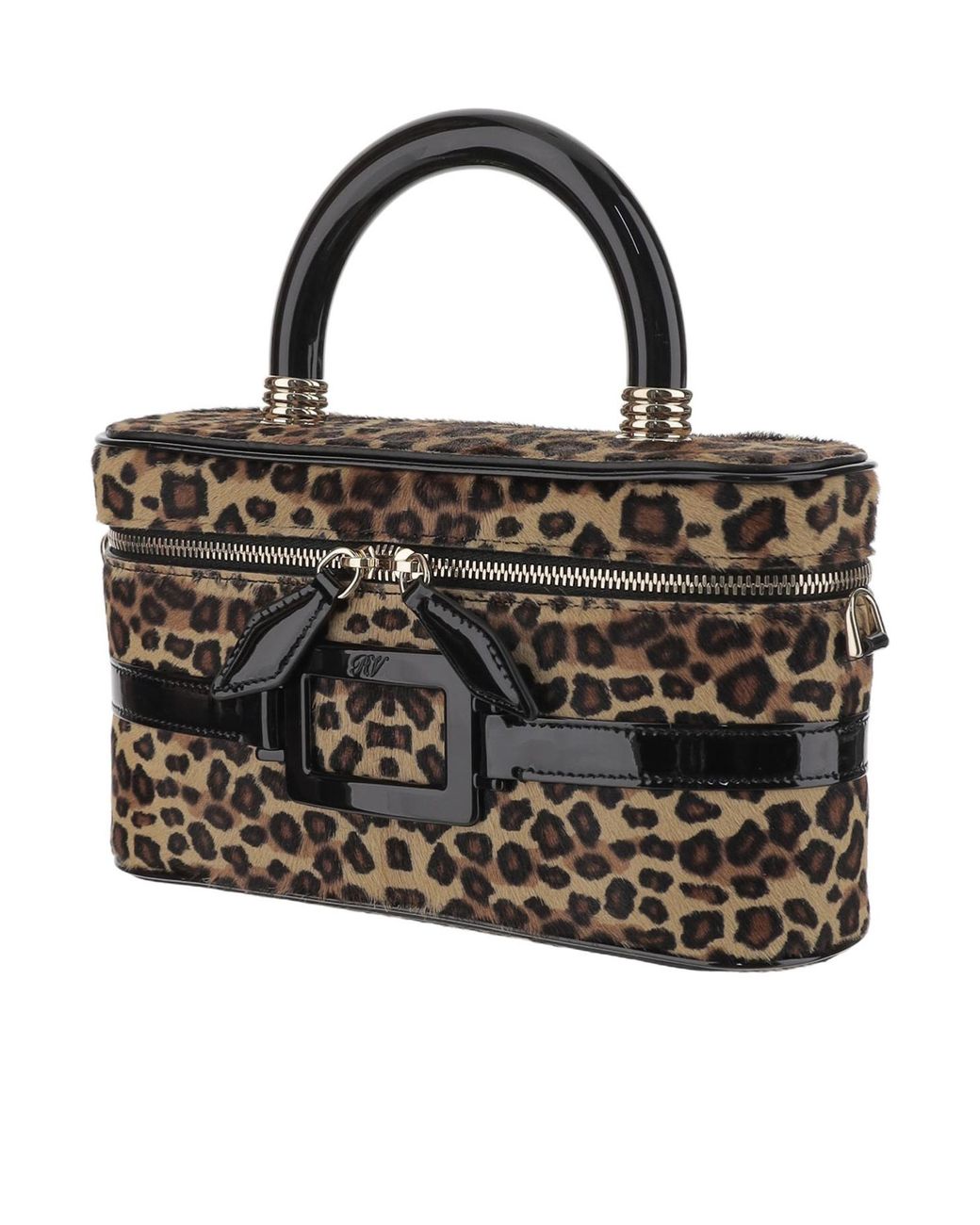 Roger Vivier Black Leopard-Printed Bag