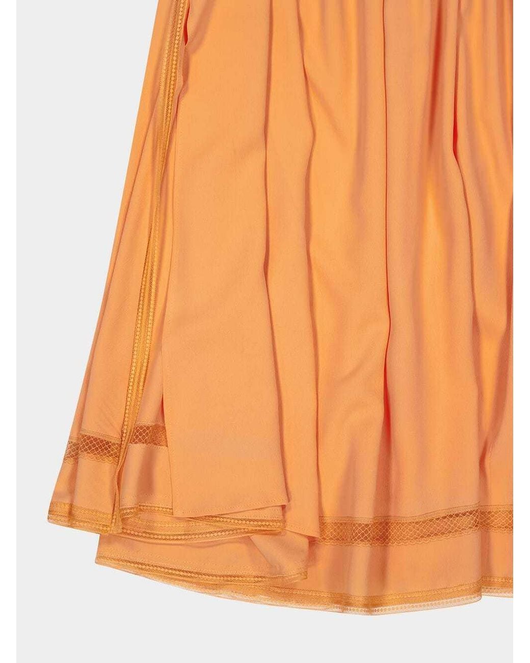 Rabanne Orange Bow-Detail Pleated Skirt