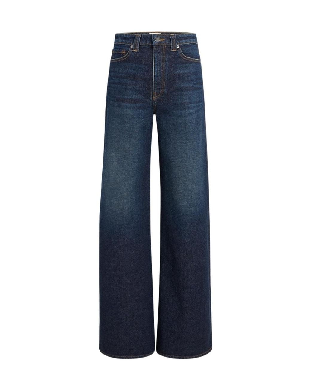 Khaite Blue Wide-Leg High-Waist Jeans