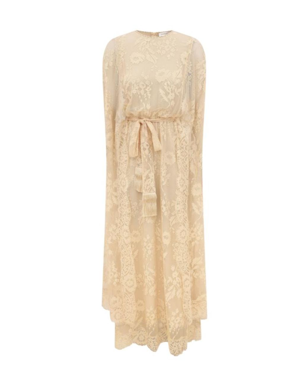 Zimmermann Natural Valiant Lace Caped Maxi Dress