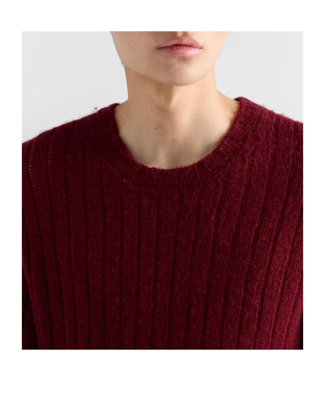 Prada Red Wool Crew-Neck Sweater for men