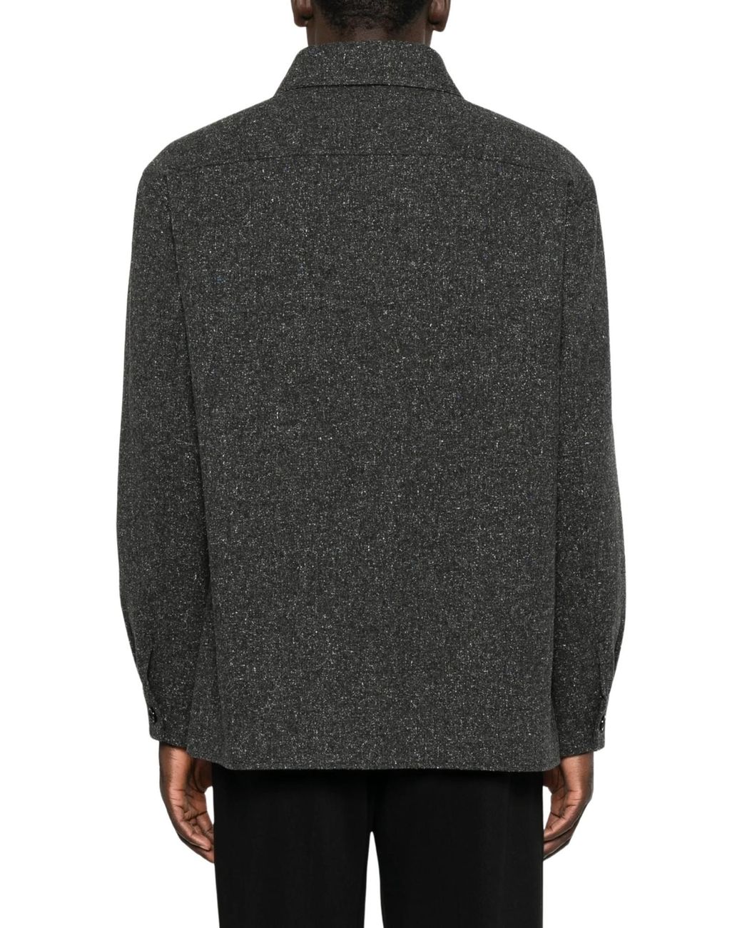 Valentino Black Vlogo Plaque Button-Up Jacket for men