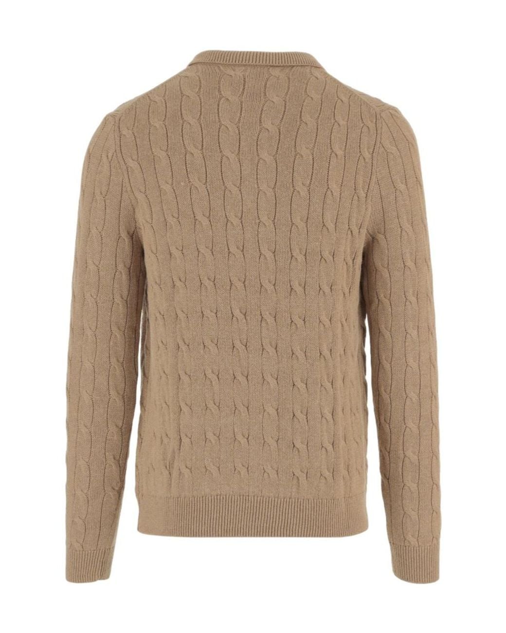 Polo Ralph Lauren Brown Logo Embroidered Buttoned Cardigan for men