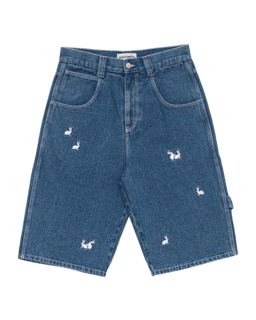Carne Bollente Blue Denim Shorts With Belt Loops for men