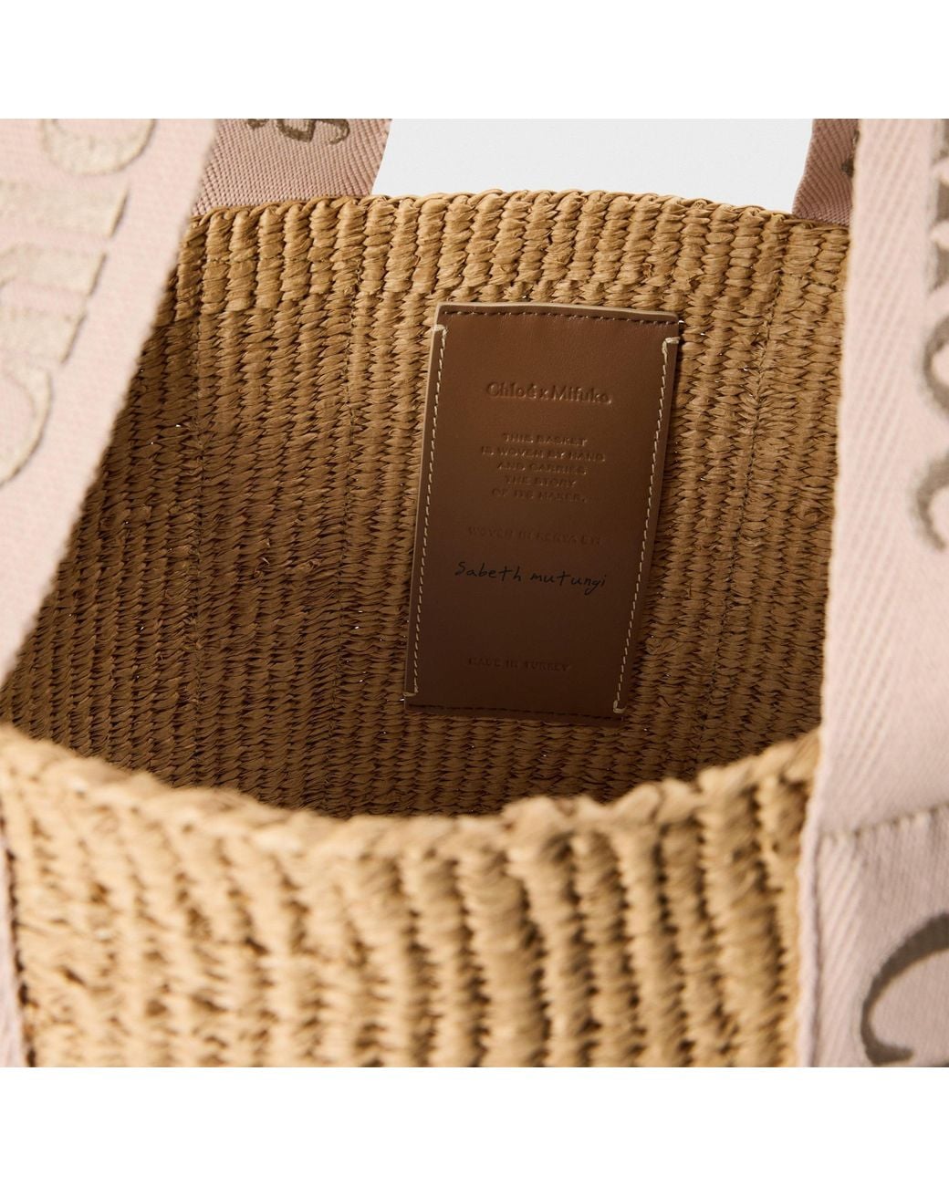 Chloé White Straw Tote Bag