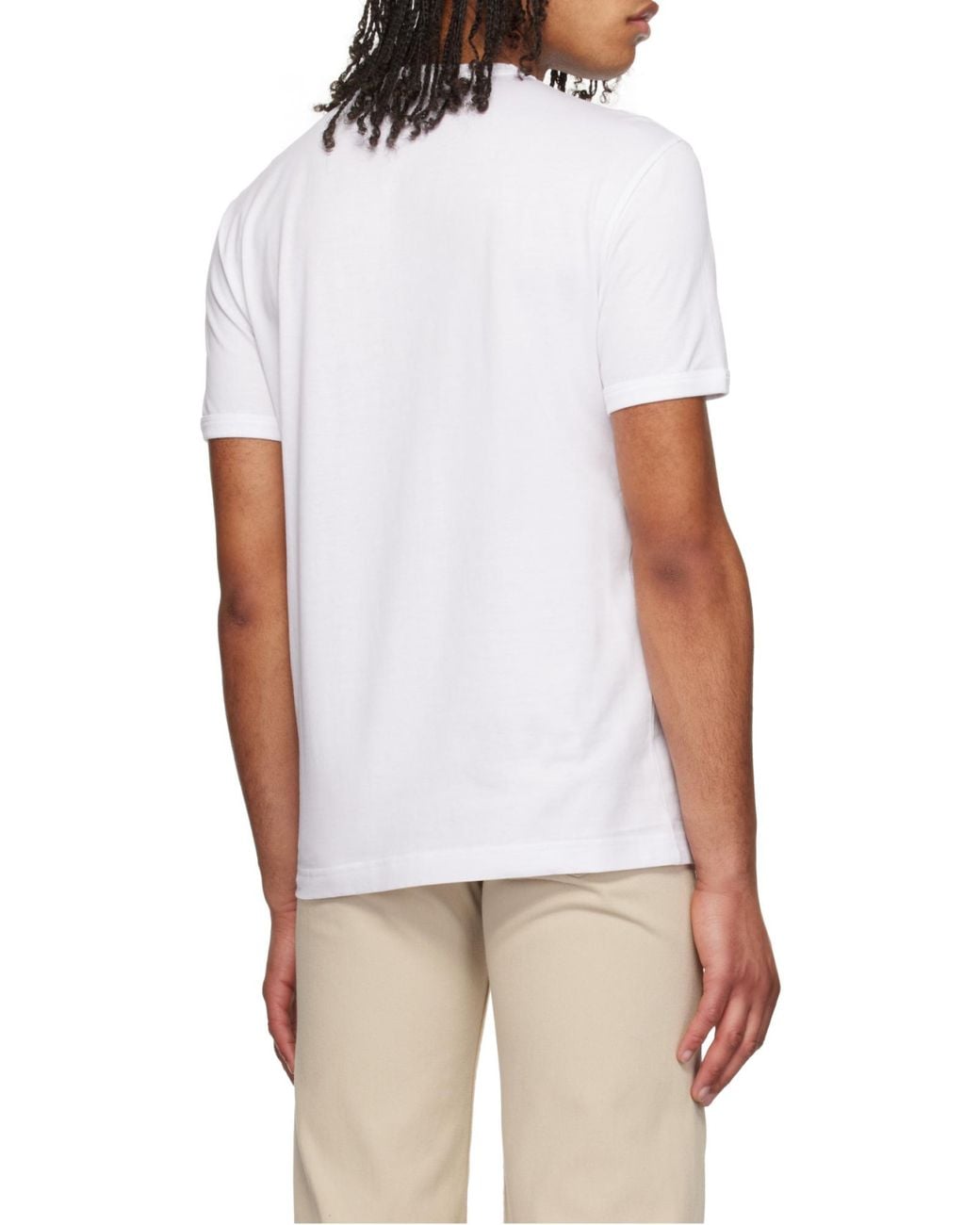 Dolce & Gabbana White Embroidered Crest T-Shirt for men