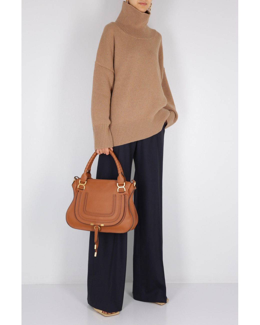 Chloé Brown Chloé High-Neck Loose-Fit Sweater