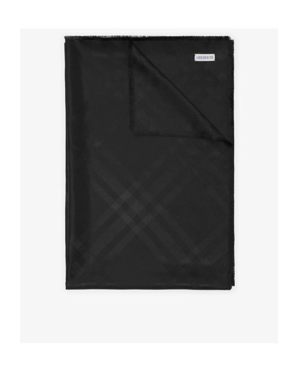 Burberry Black Checked Silk Scarf for men
