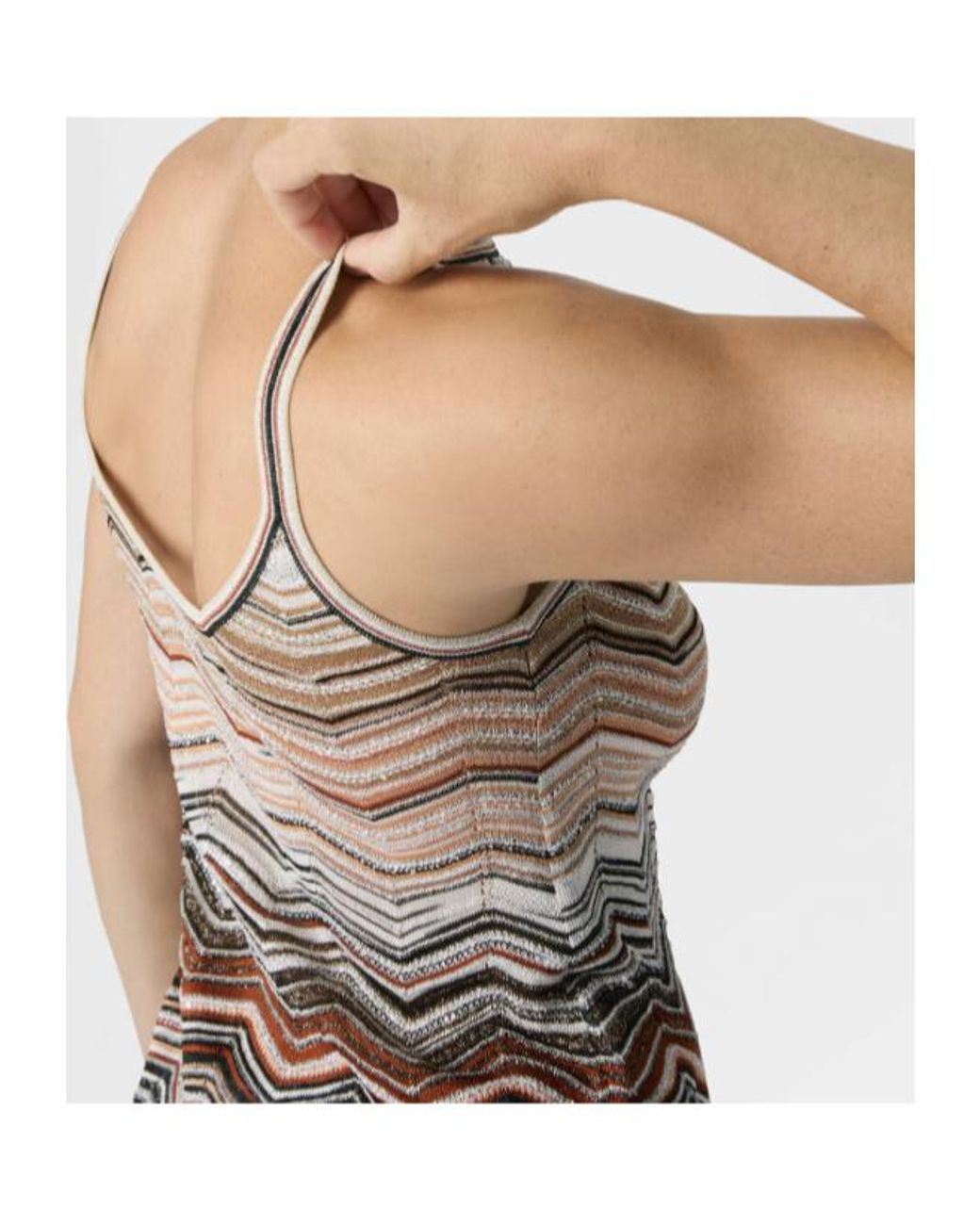 Missoni Green Chevron Lamé Tank Top