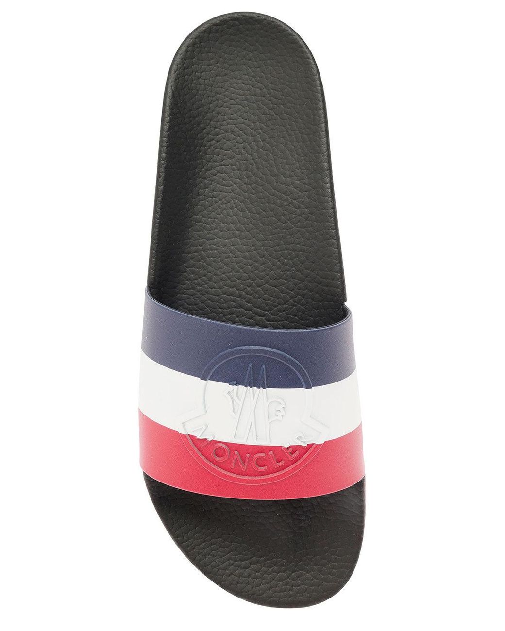 Moncler Brown Basile Logo Embossed Slides for men
