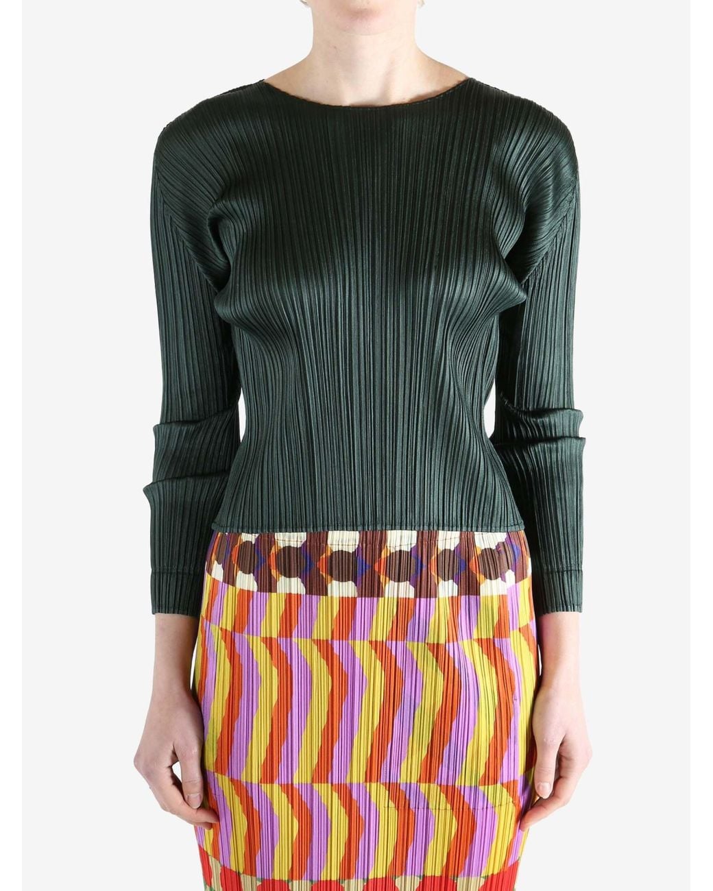Pleats Please Issey Miyake Green Pleats Please Issey Miyake Monthly Colors: December Cardigan