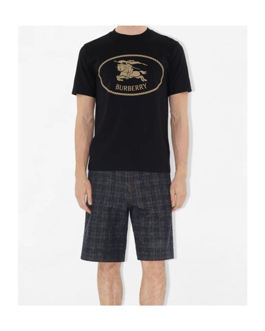 Burberry Black Logo Printed Crewneck T-Shirt for men