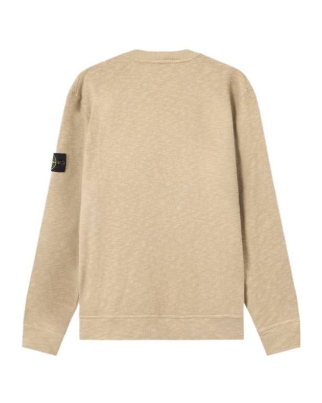 Stone Island Natural Logo Patch Crewneck Sweatshirt for men