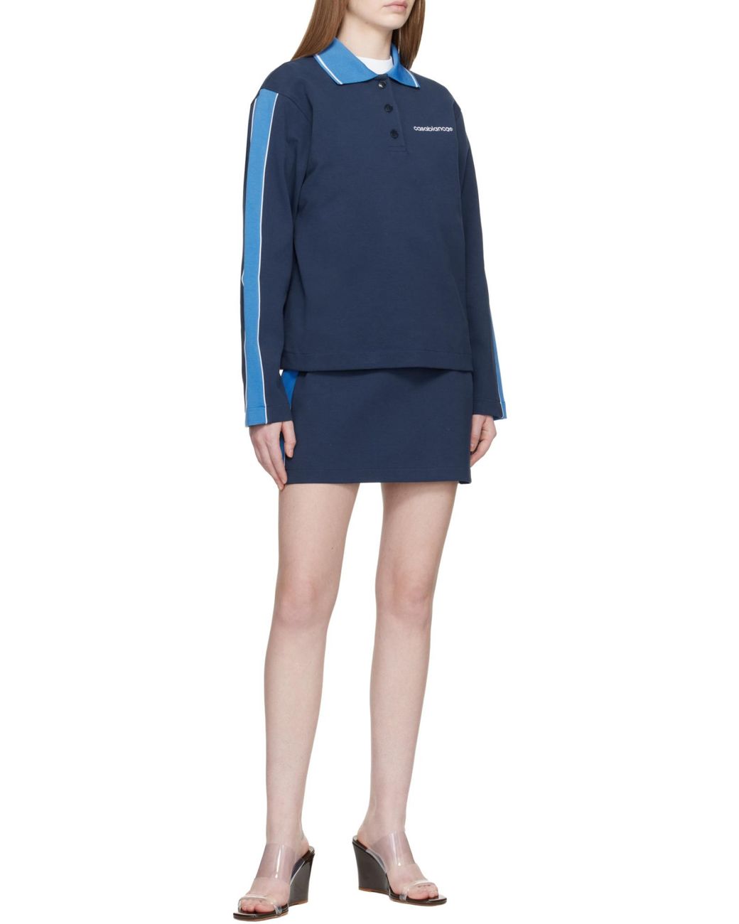 Casablanca Blue Punto Mini Skirt
