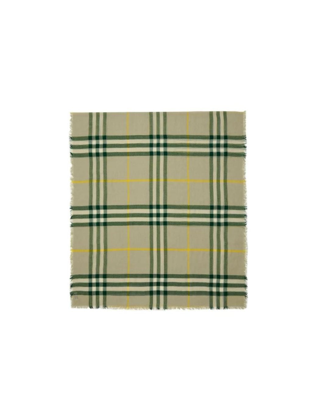 Burberry Green Vintage Check Fringed-Edge Scarf for men