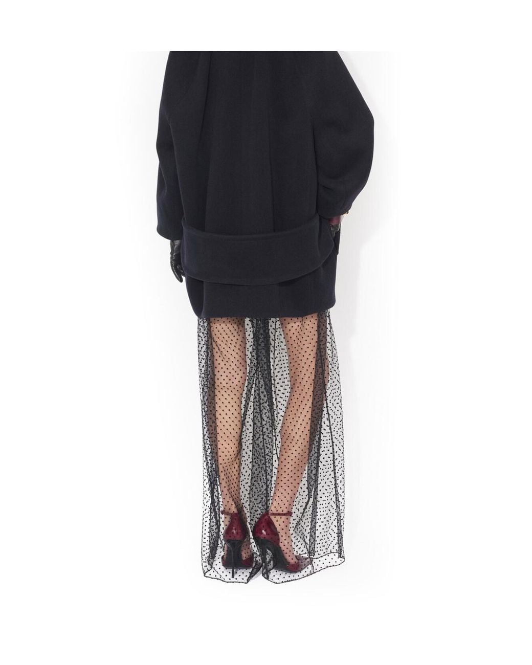 Alaïa Gray Mesh Wide-Leg Trousers